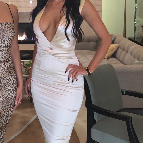 Holiday Front Plunge Satin dress - Picture 1 of 14